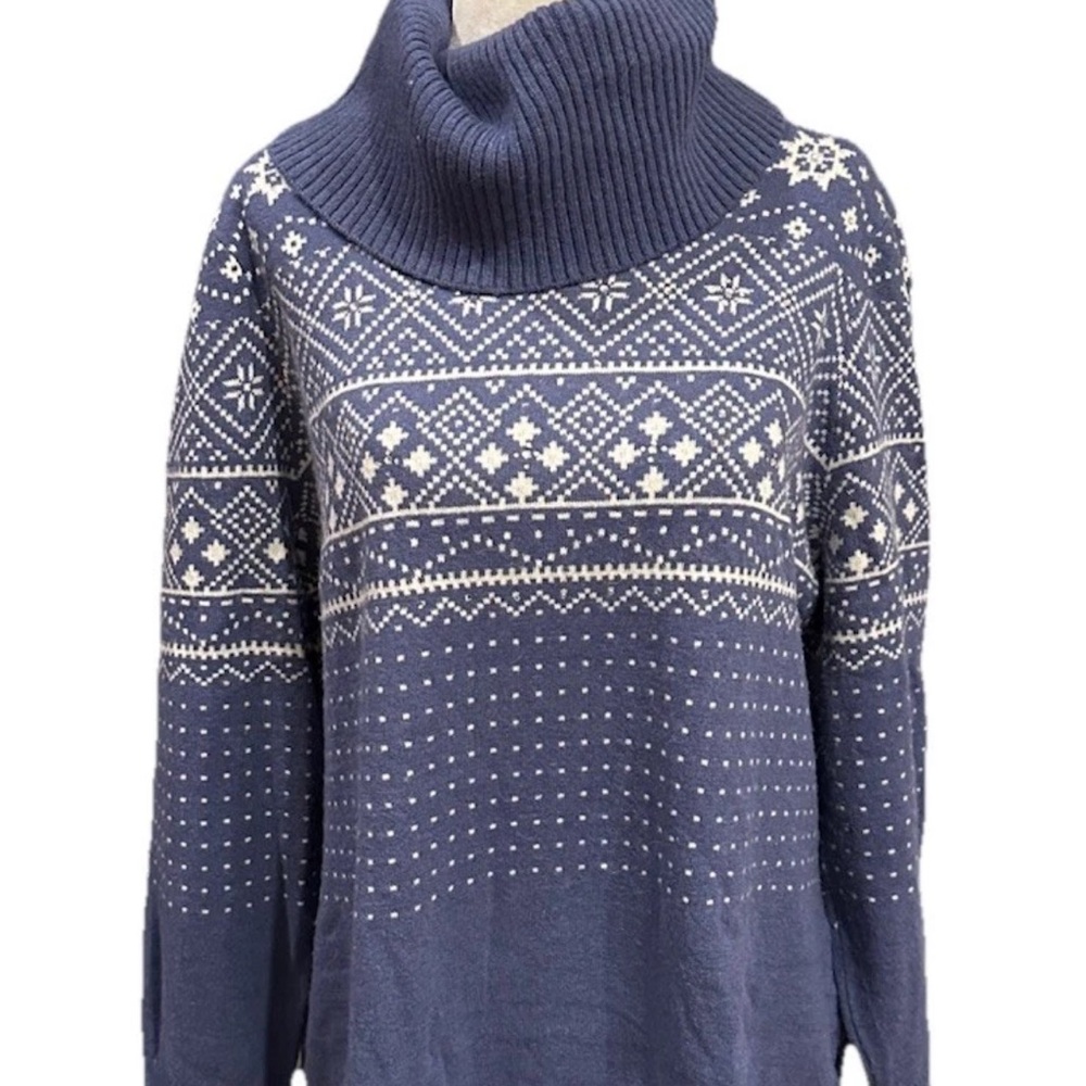 Vtg Alberto Makali Winter Knit Turtleneck Sweater Size XL Sparkle Quiet Luxury